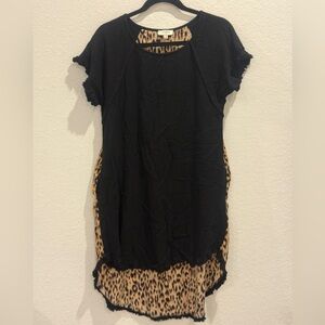 Umgee Beige and Black Animal Print Dress